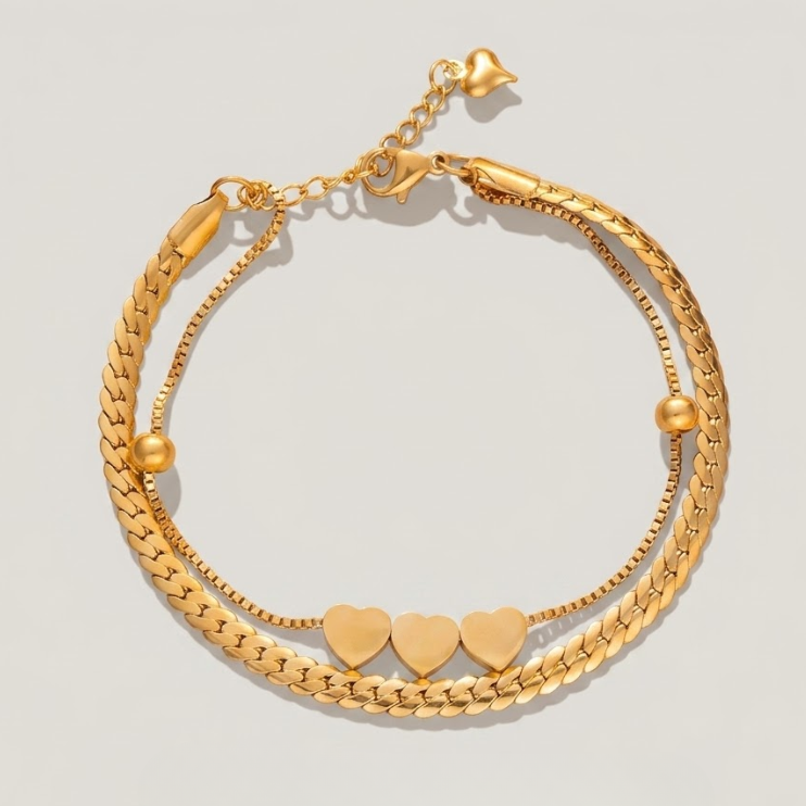 Amoura Triple Heart Bracelet