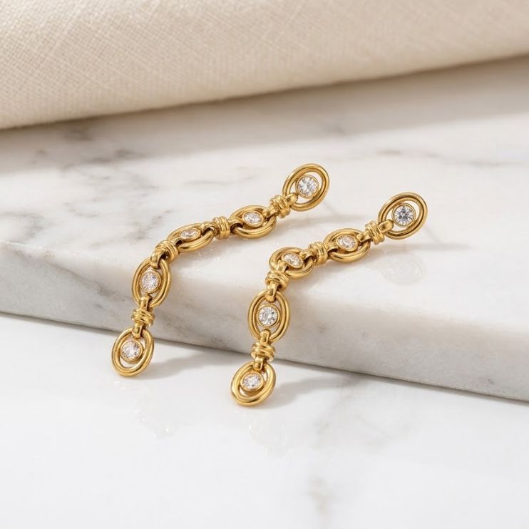 Celestia Link Drop Earrings