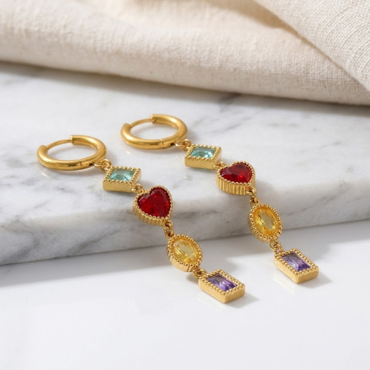 Celestine Prism Cascade Earrings