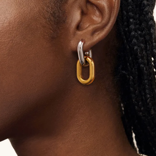 Eclipse Linked Hoop Earrings