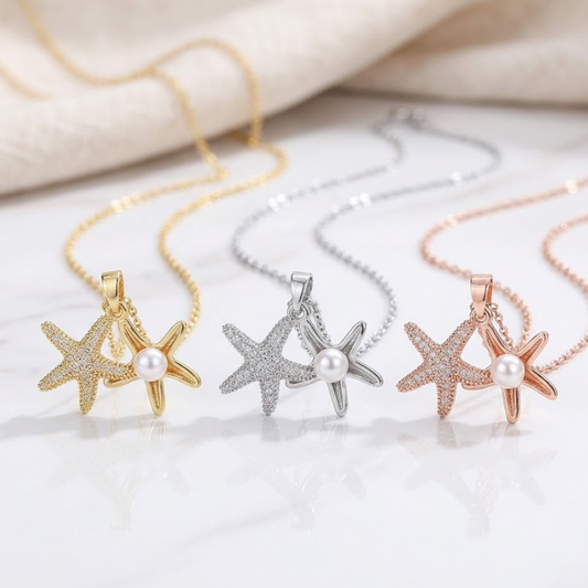 Pearl of the Tides Starfish Necklace