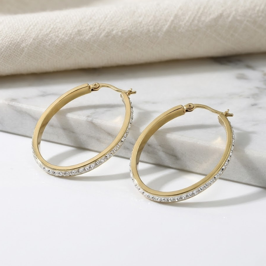 Solea Pavé Oval Hoops
