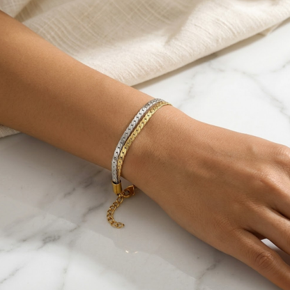 Alessia Dual-Tone Braid Bracelet
