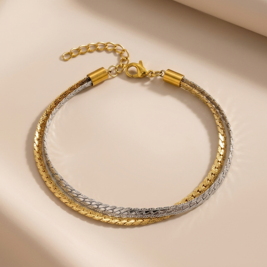Alessia Dual-Tone Braid Bracelet