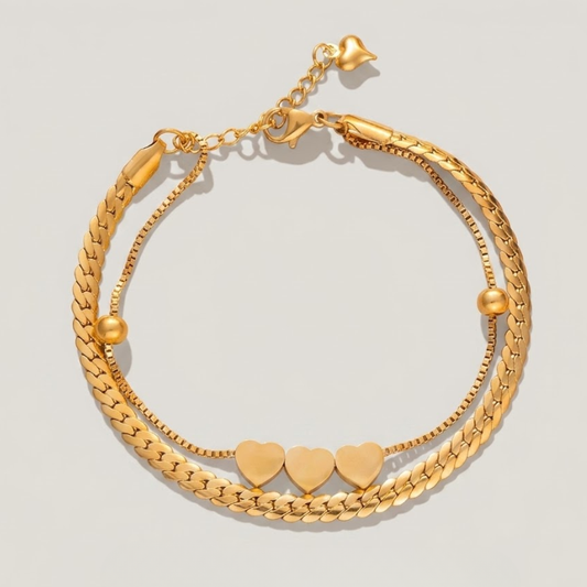 Amoura Triple Heart Bracelet