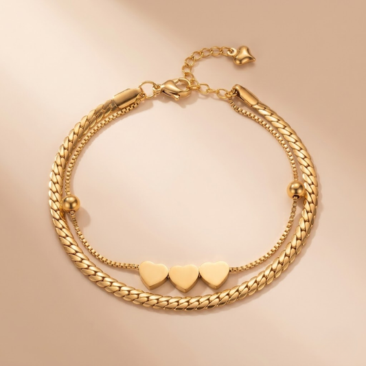 Amoura Triple Heart Bracelet