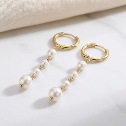 Aurielle Pearl Cascade Hoops
