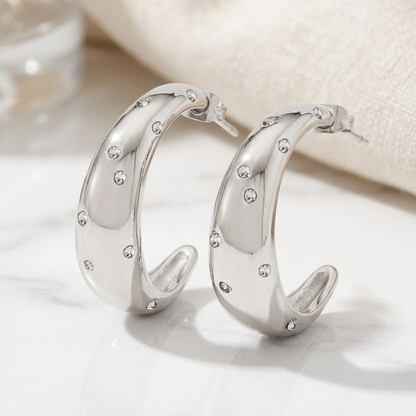 Celestia Pavé Curve Hoops