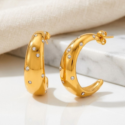 Celestia Pavé Curve Hoops