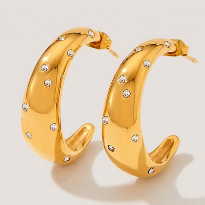 Celestia Pavé Curve Hoops