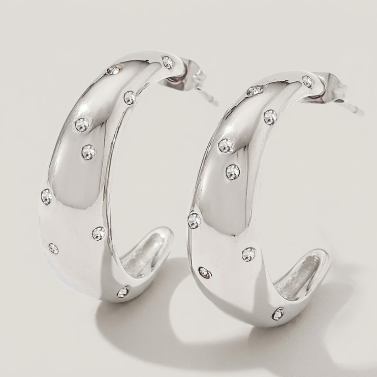 Celestia Pavé Curve Hoops