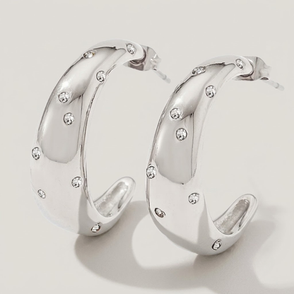Celestia Pavé Curve Hoops