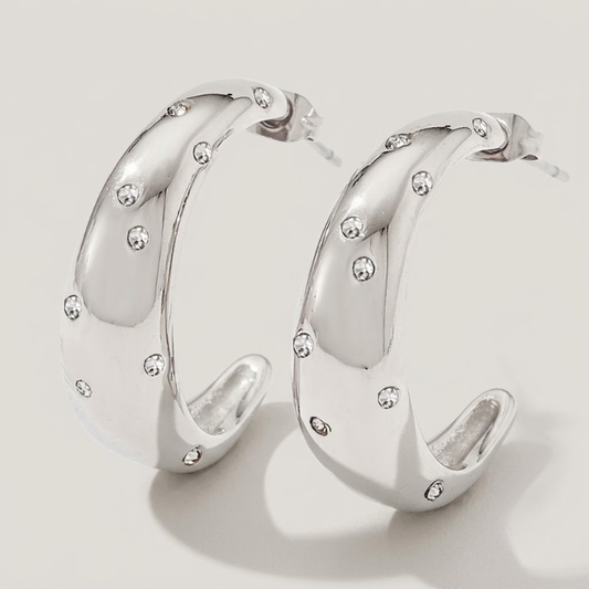 Celestia Pavé Curve Hoops