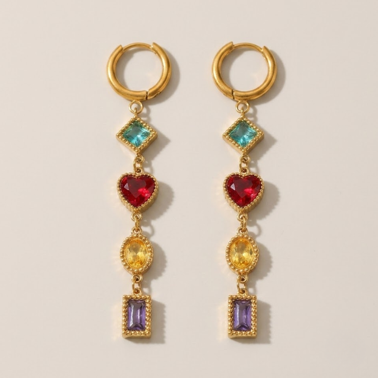 Celestine Prism Cascade Earrings