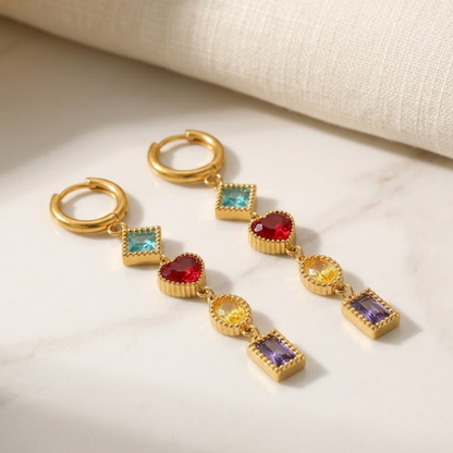 Celestine Prism Cascade Earrings