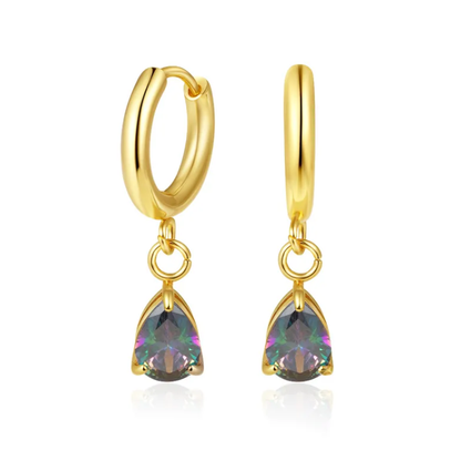 Crystal Drop Hoops