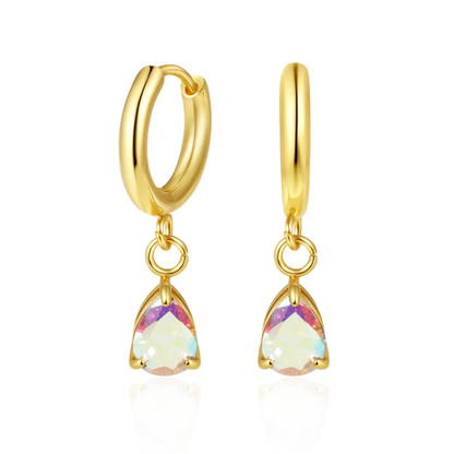 Crystal Drop Hoops