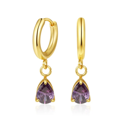 Crystal Drop Hoops