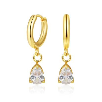 Crystal Drop Hoops