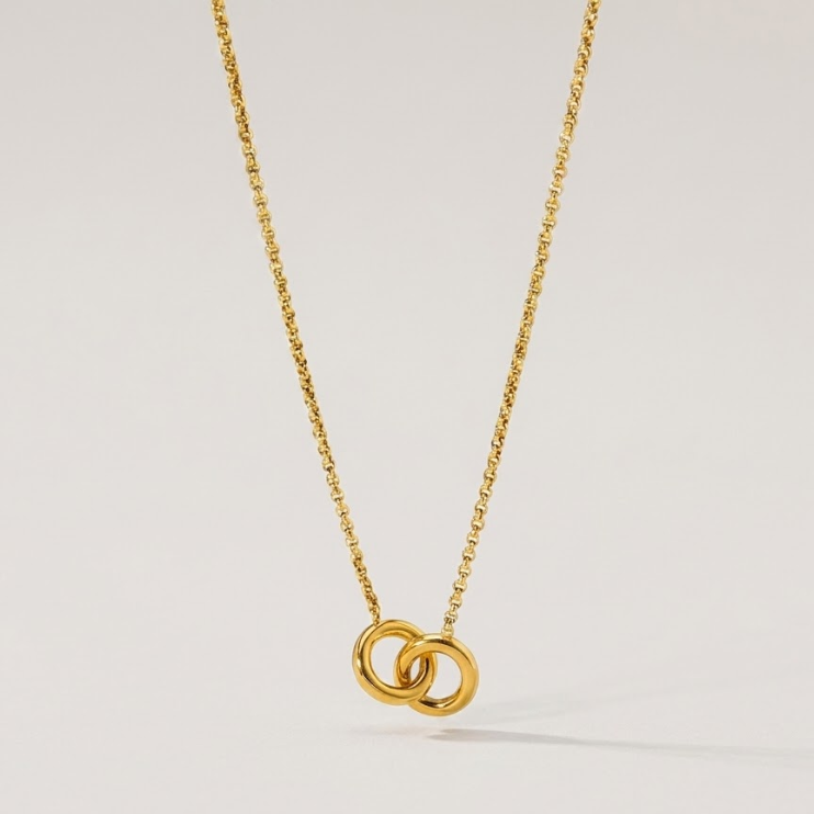 Duet Interlock Pendant Necklace