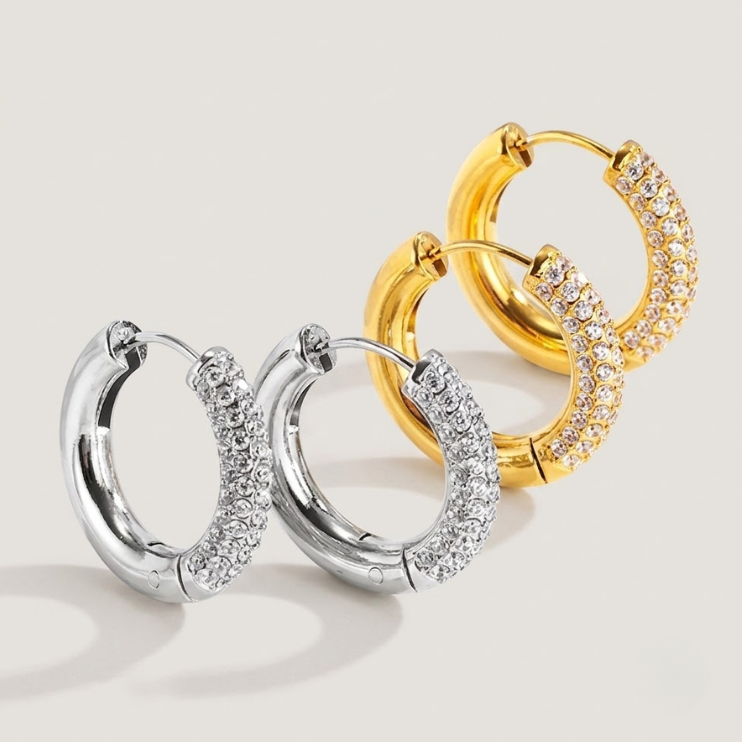 Éclat Pavé Hoop Earrings