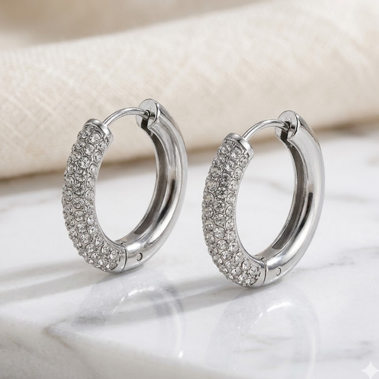 Éclat Pavé Hoop Earrings