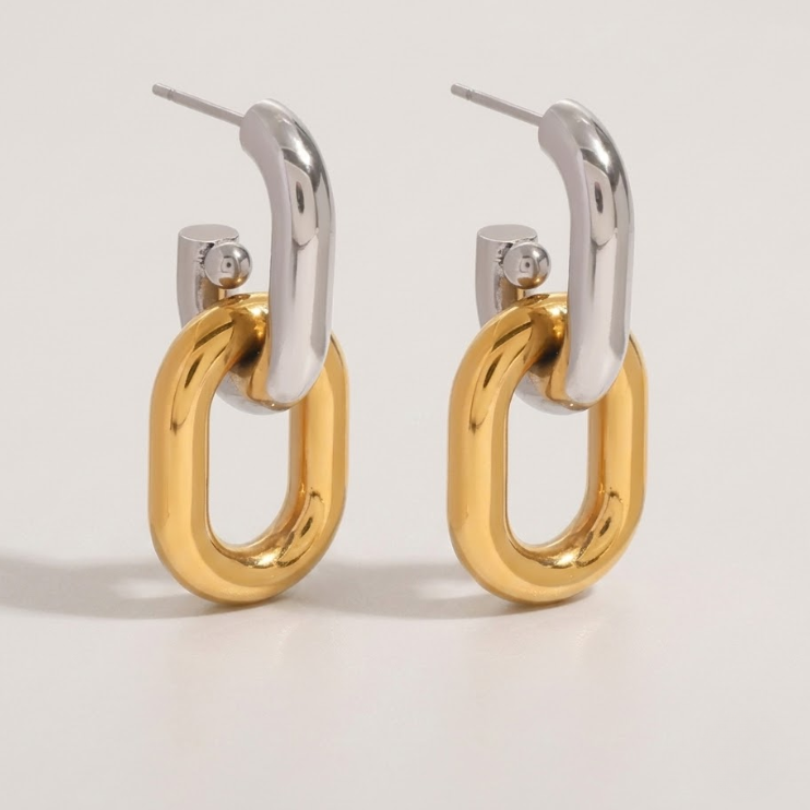 Eclipse Linked Hoop Earrings