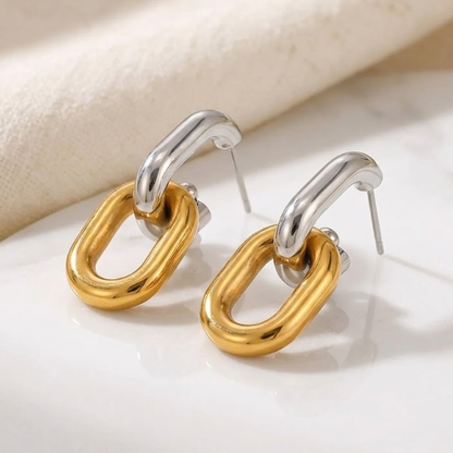 Eclipse Linked Hoop Earrings