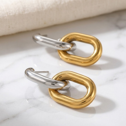 Eclipse Linked Hoop Earrings
