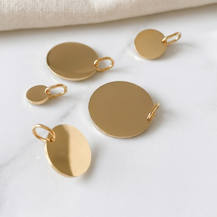 Fine Mini Disc Initial Pendant Collection