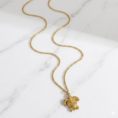 Golden Tides Turtle Necklace