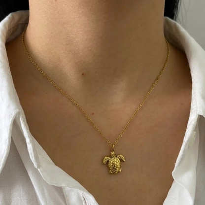 Golden Tides Turtle Necklace