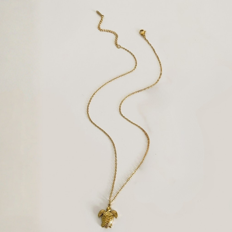 Golden Tides Turtle Necklace