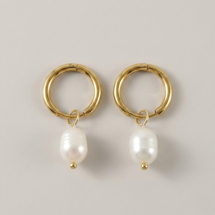 Heirloom Pearl Drop Hoops