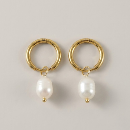 Heirloom Pearl Drop Hoops