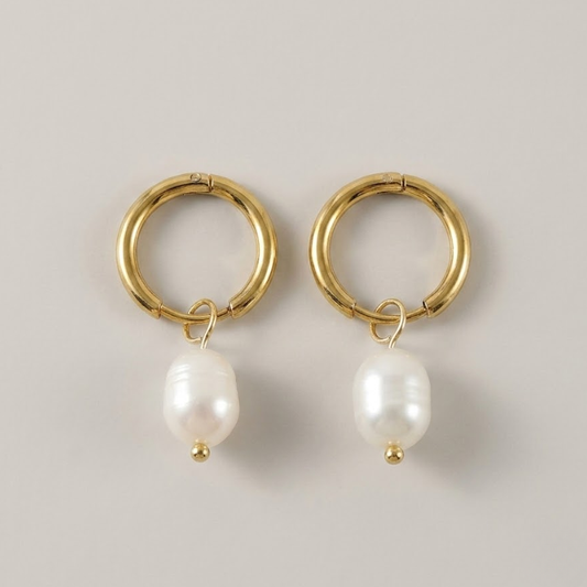 Heirloom Pearl Drop Hoops