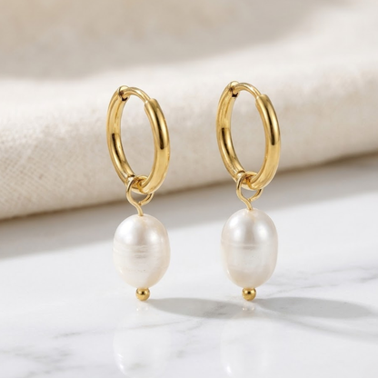 Heirloom Pearl Drop Hoops