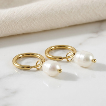 Heirloom Pearl Drop Hoops