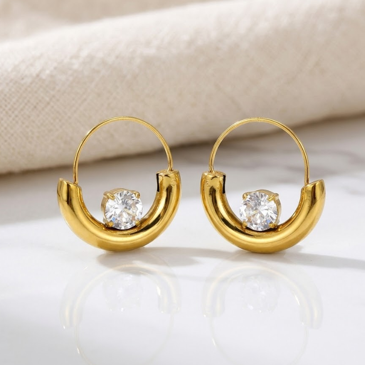 Lunaria Crystal Hoops