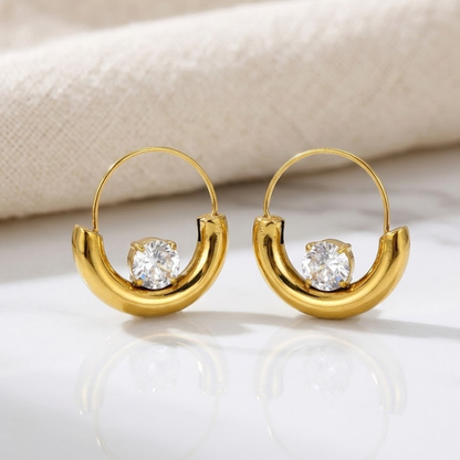 Lunaria Crystal Hoops
