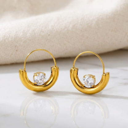 Lunaria Crystal Hoops