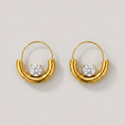 Lunaria Crystal Hoops