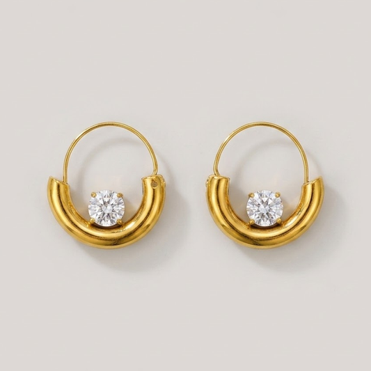 Lunaria Crystal Hoops