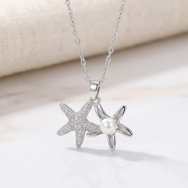 Pearl of the Tides Starfish Necklace