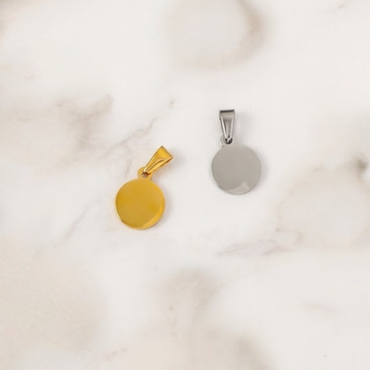 Bold Mini Disc Initial Pendant Collection