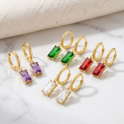 Radiant Baguette Drop Hoops