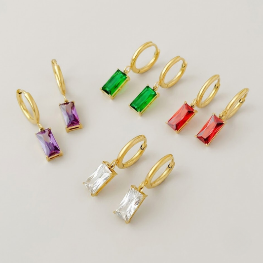 Radiant Baguette Drop Hoops
