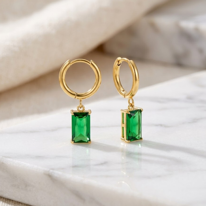 Radiant Baguette Drop Hoops