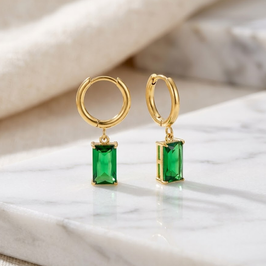 Radiant Baguette Drop Hoops