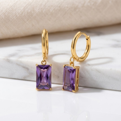 Radiant Baguette Drop Hoops